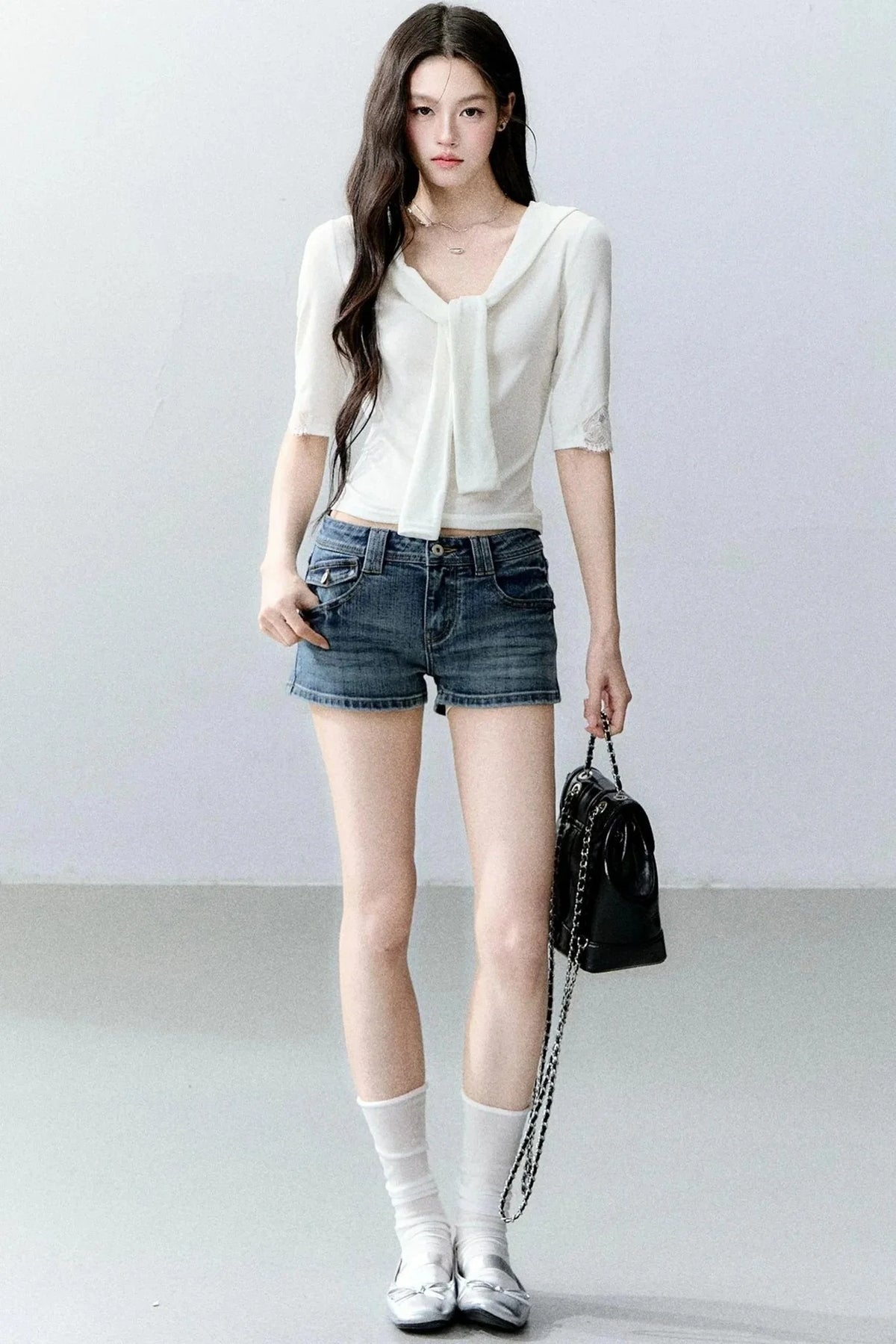 Sweet Lace-Up Top Set-Up
