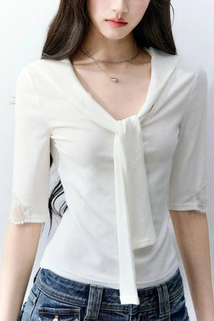 Sweet Lace-Up Top Set-Up