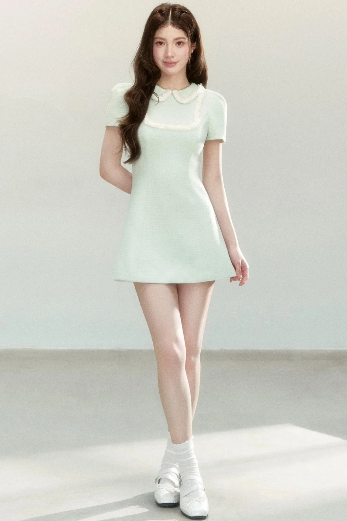 Sweet Lapel A-Line Dress