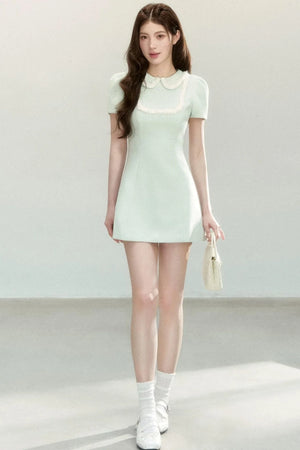 Sweet Lapel A-Line Dress