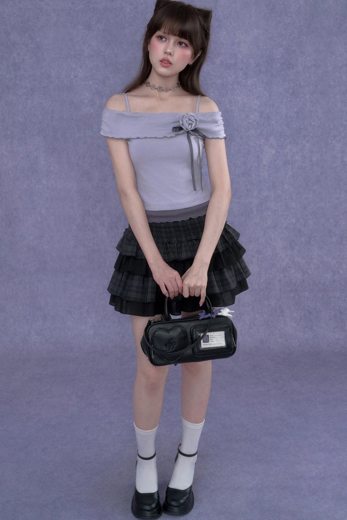Sweet Light Purple One-Shoulder Top