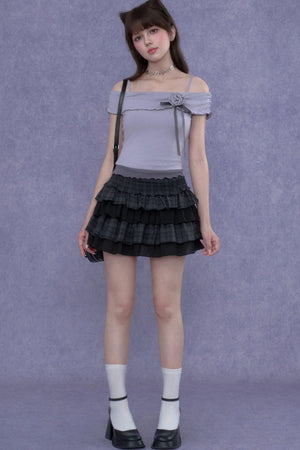 Sweet Light Purple One-Shoulder Top