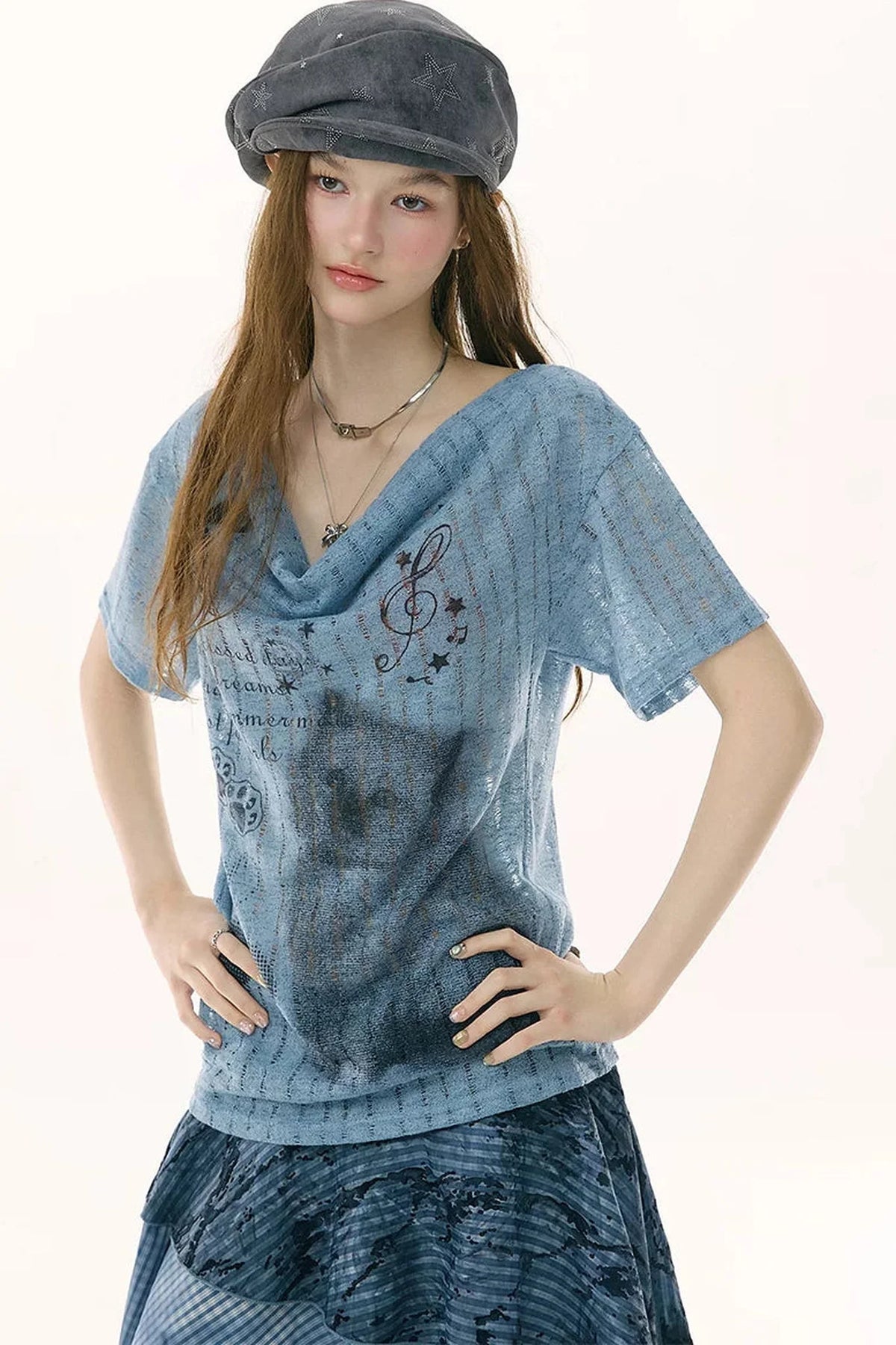 Sweet Melody Cat Print T-Shirt