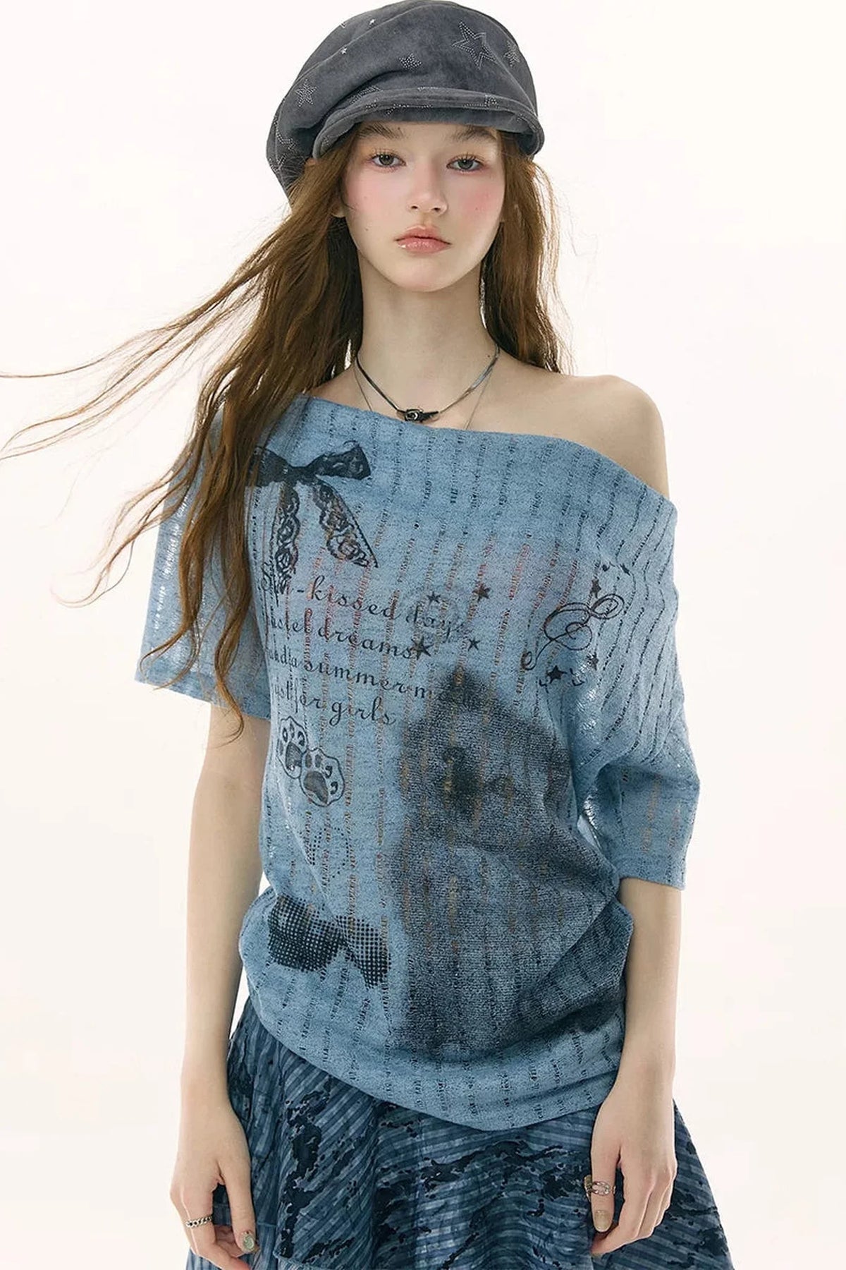 Sweet Melody Cat Print T-Shirt