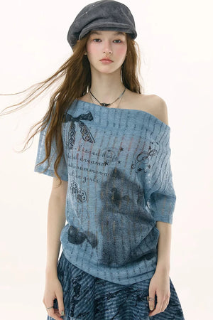 Sweet Melody Cat Print T-Shirt
