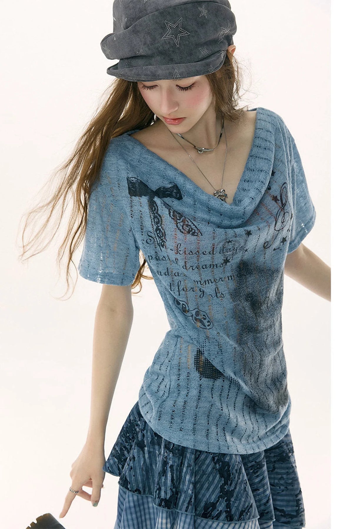 Sweet Melody Cat Print T-Shirt