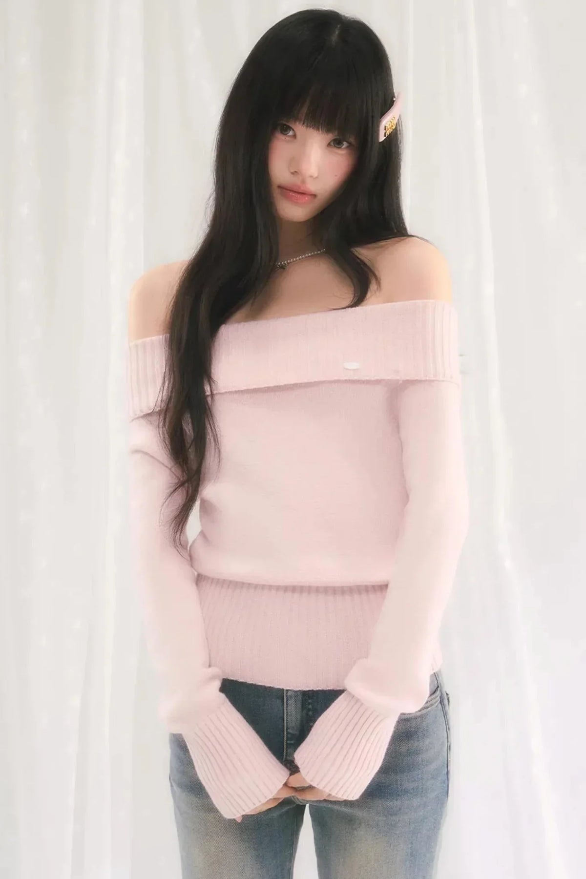 Sweet One-Shoulder Knit Top