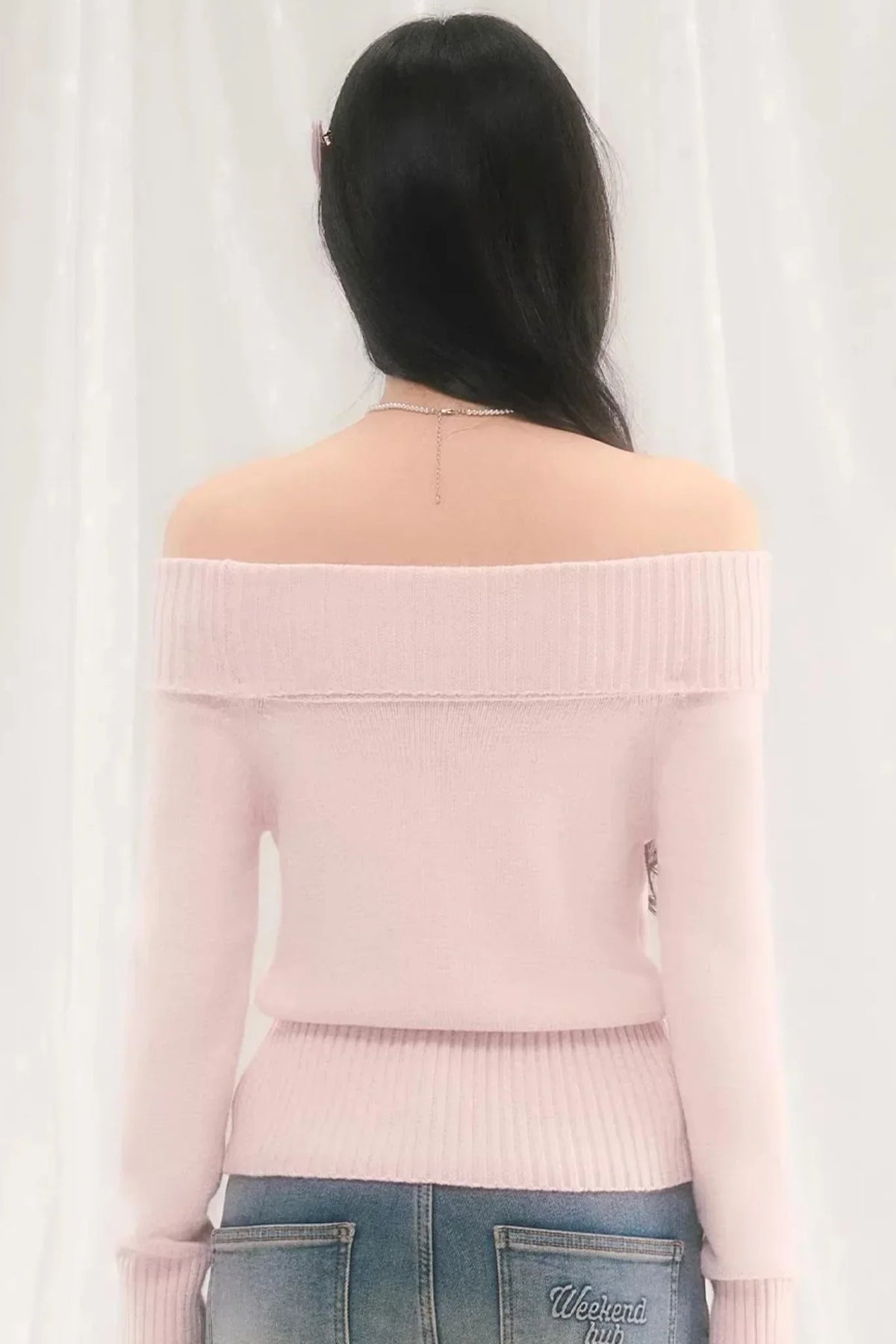 Sweet One-Shoulder Knit Top