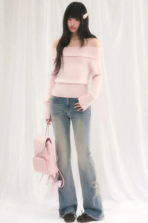 Sweet One-Shoulder Knit Top