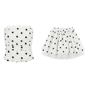 Sweet Polka Dot Lace Top Set-Up