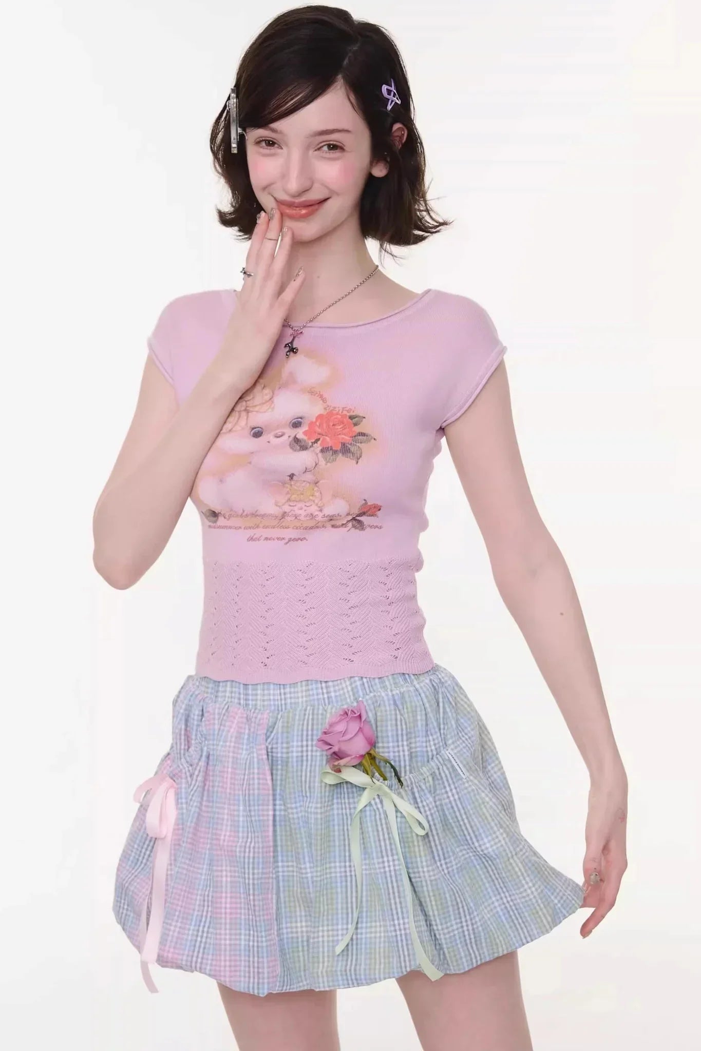 Sweet Rabbit Print Top
