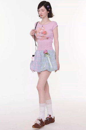 Sweet Rabbit Print Top