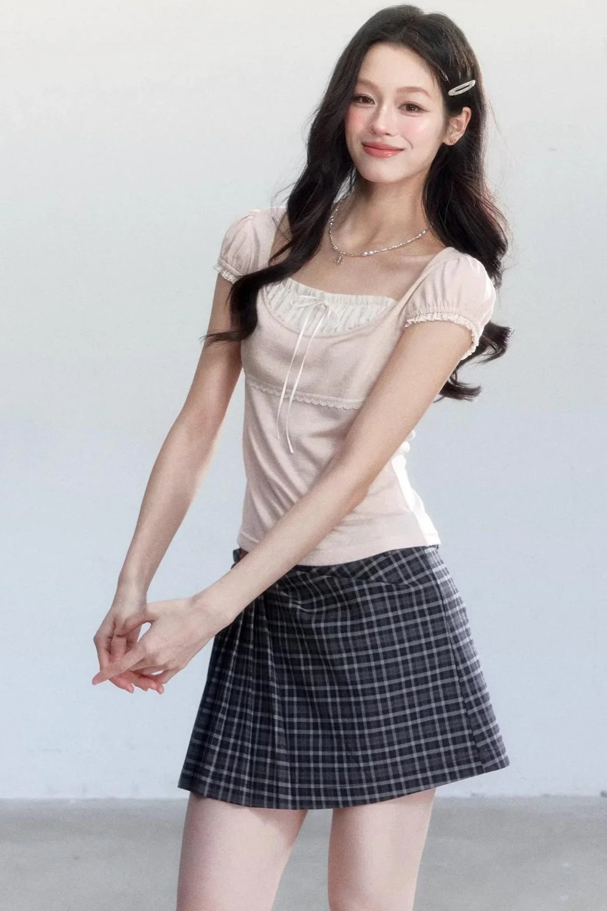 Sweet Retro Plaid Skirt Suit Set-Up