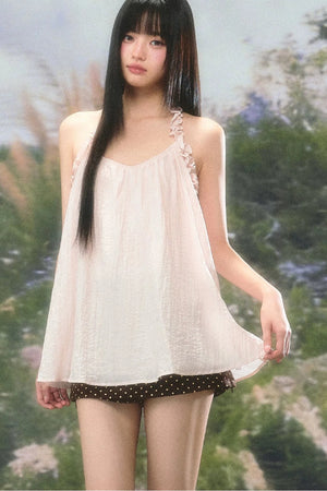 Sweet Ruffled Halter Top