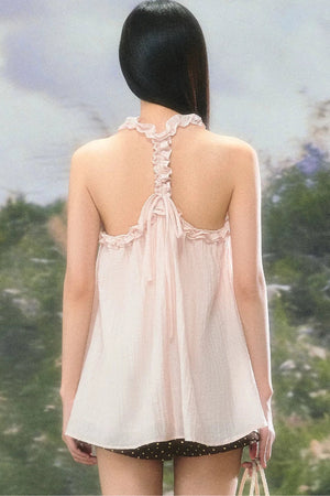 Sweet Ruffled Halter Top