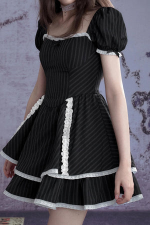 Sweet Striped Lace Dress