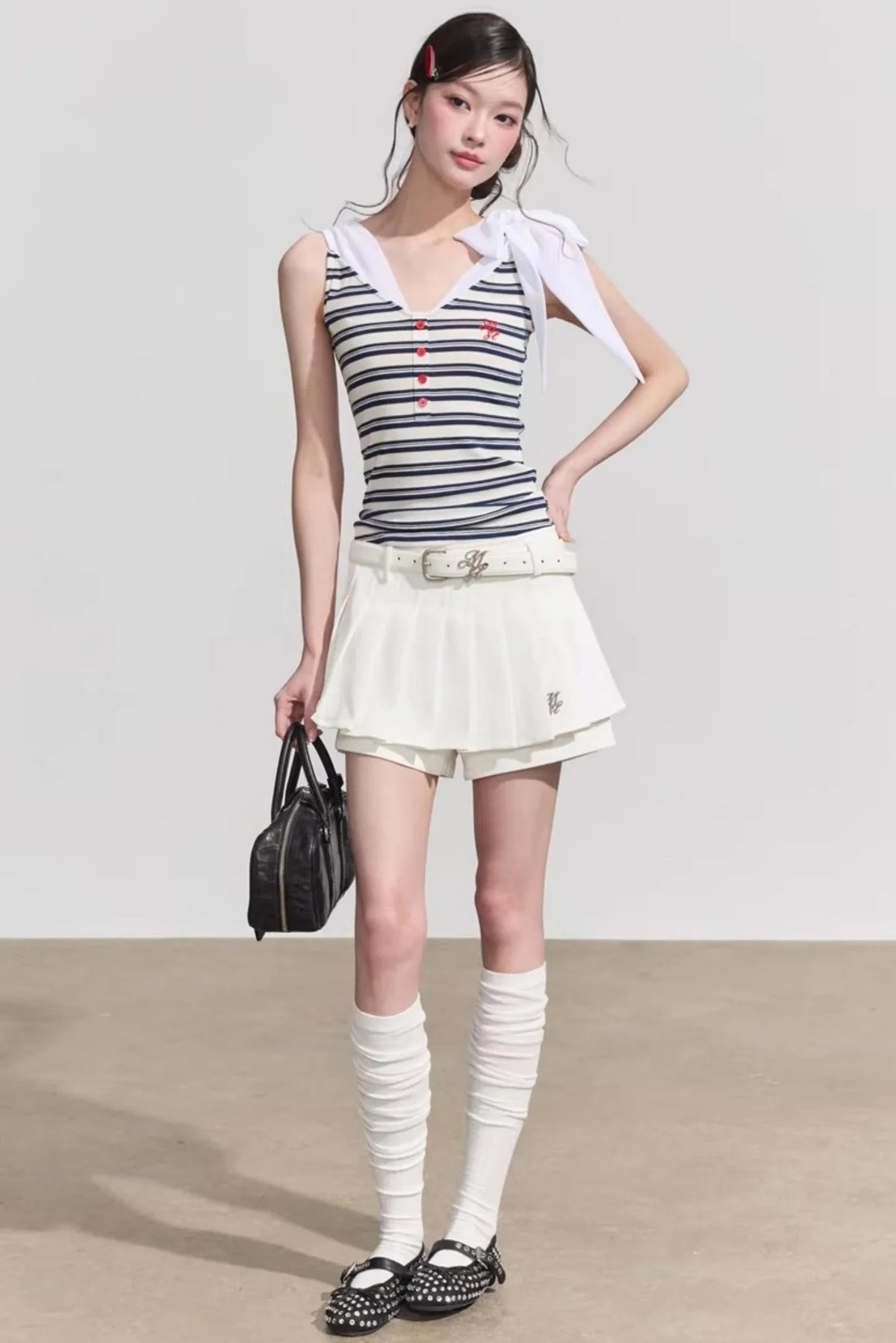 Sweet Striped Tie-Up Top