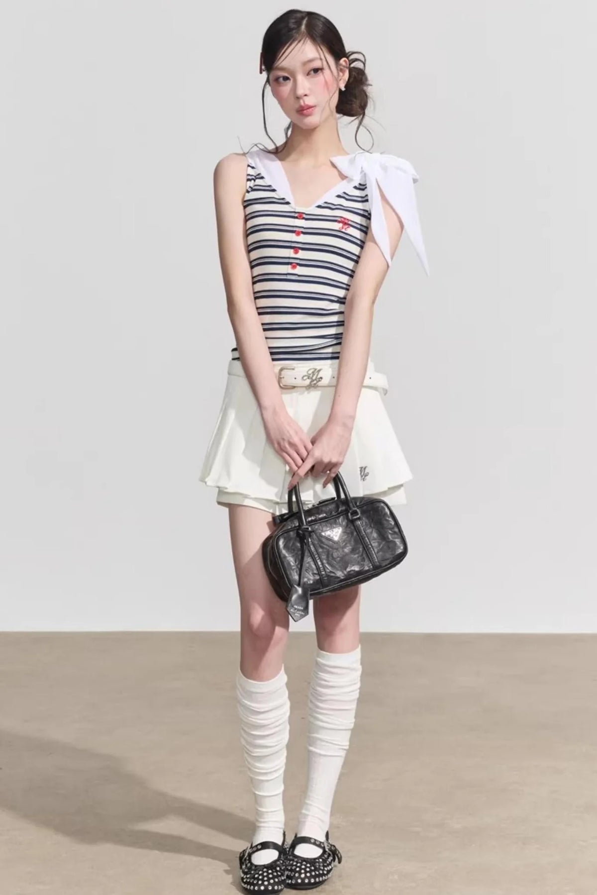 Sweet Striped Tie-Up Top