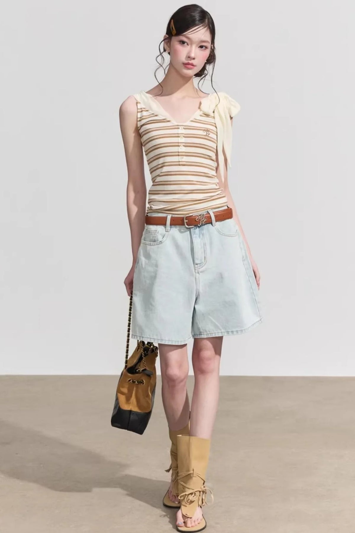 Sweet Striped Tie-Up Top