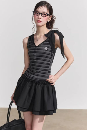 Sweet Striped Tie-Up Top