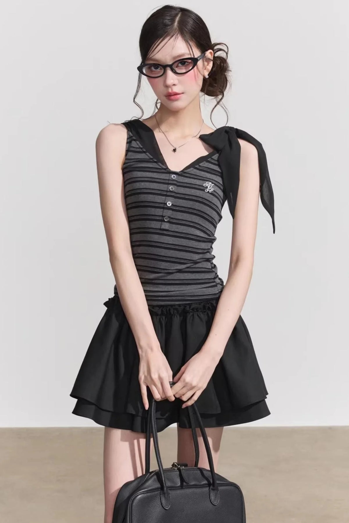 Sweet Striped Tie-Up Top