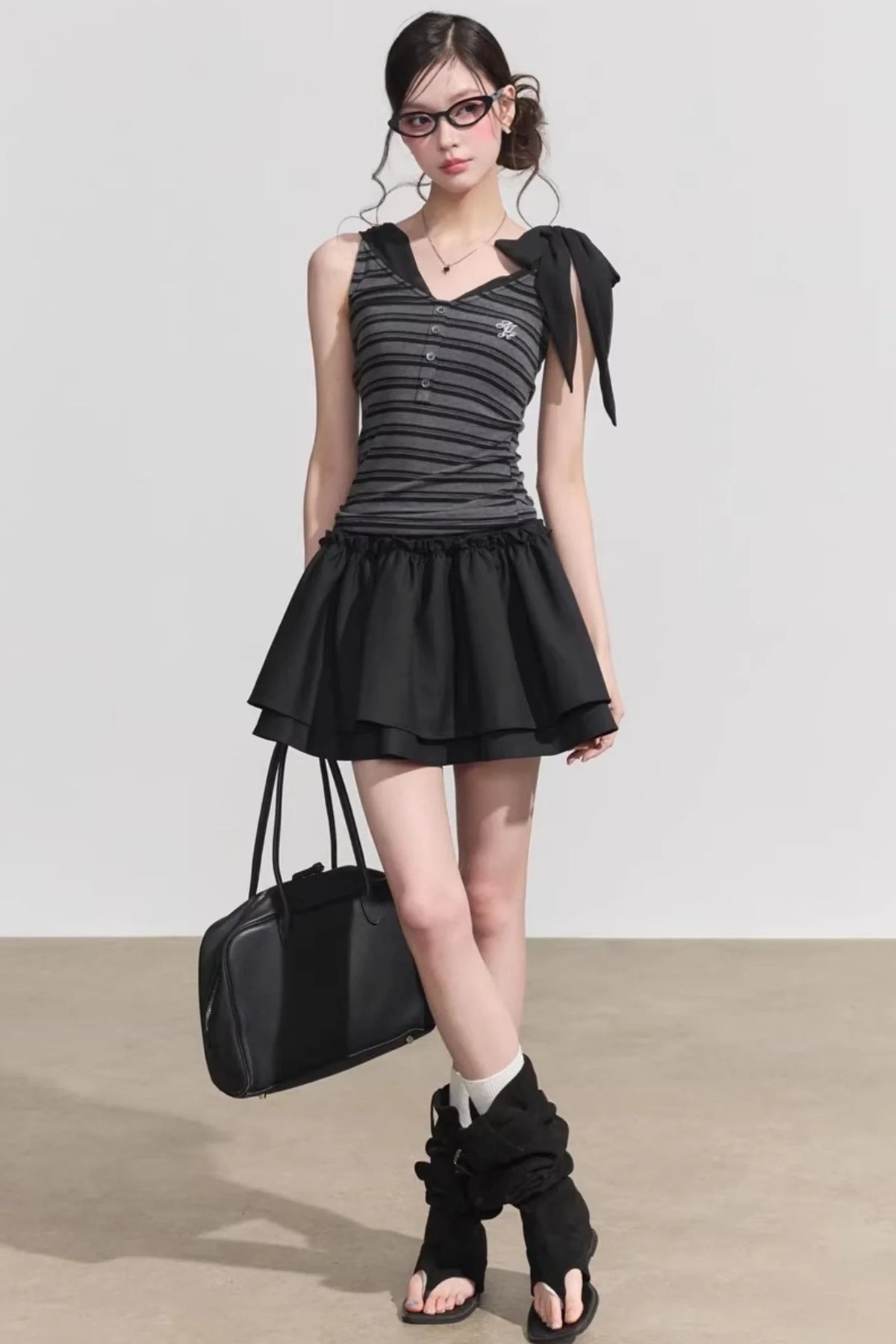 Sweet Striped Tie-Up Top