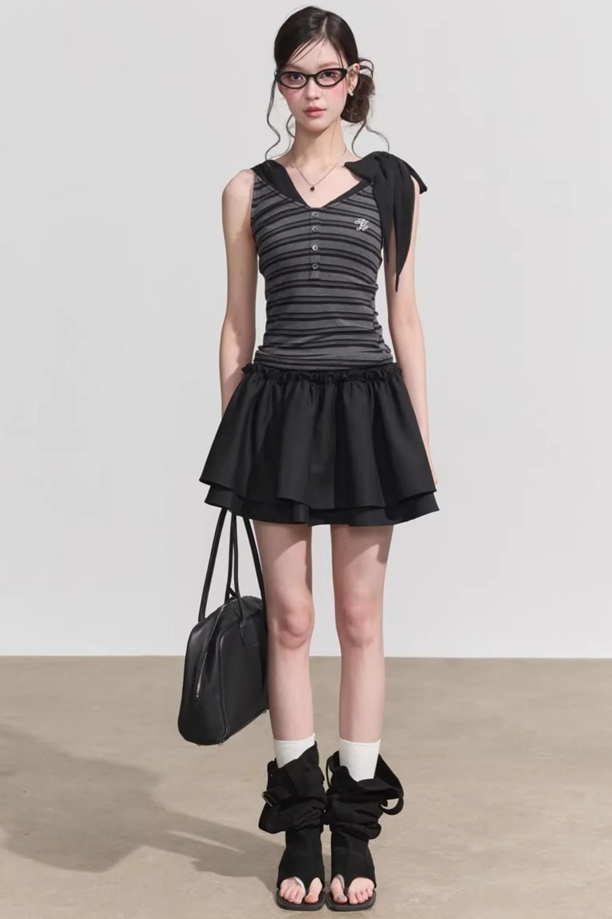 Sweet Striped Tie-Up Top