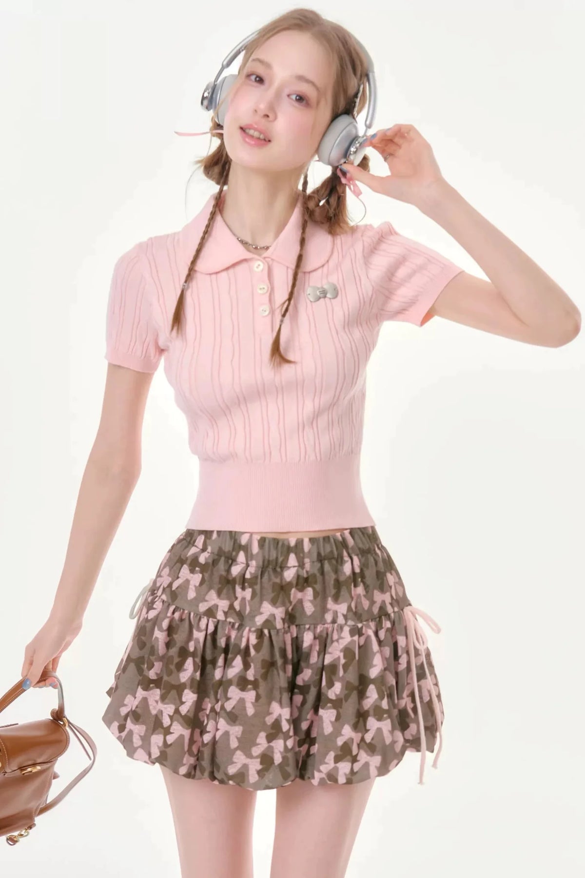 Sweet Twist Pink Knit T-Shirt