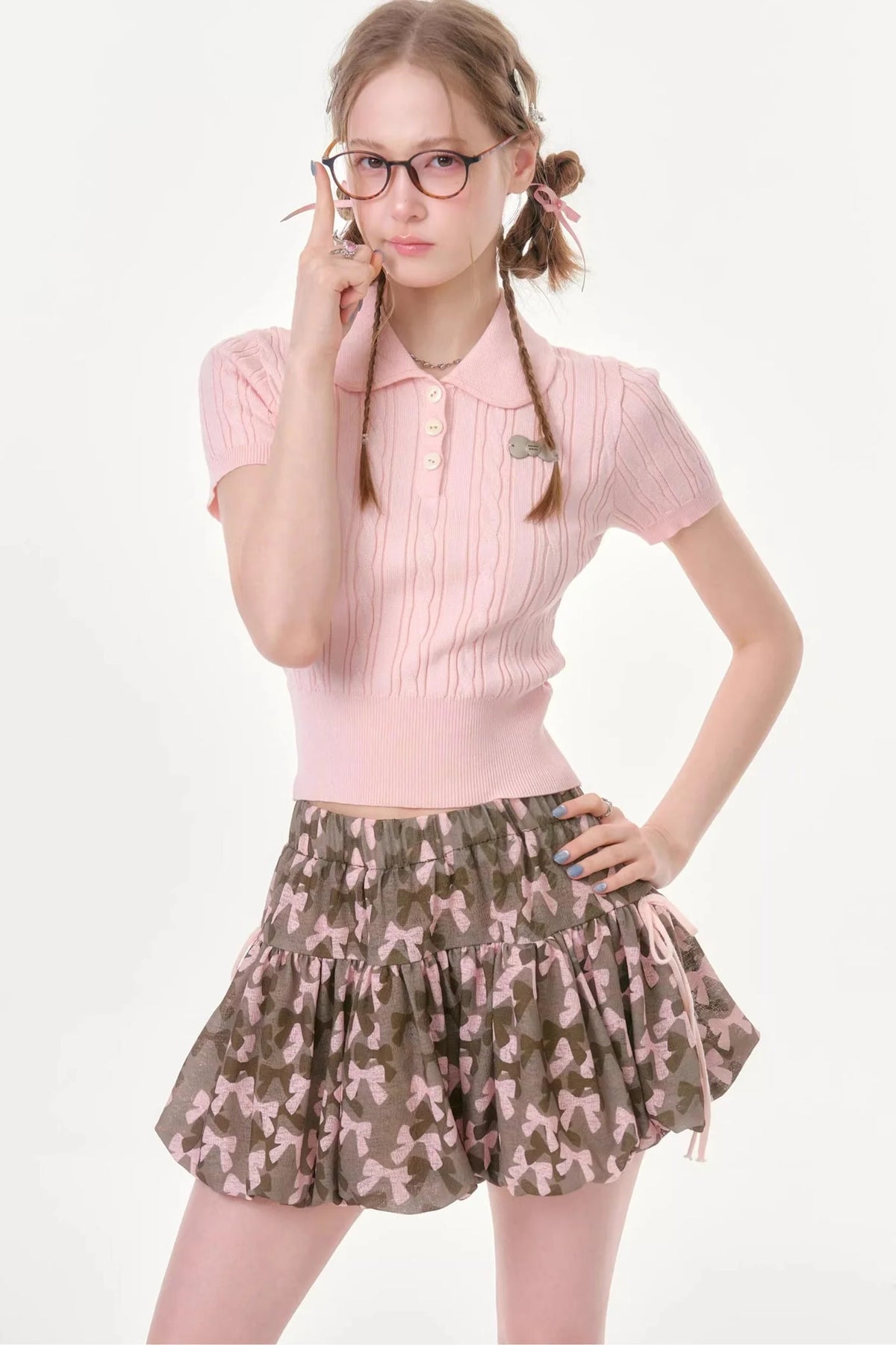 Sweet Twist Pink Knit T-Shirt