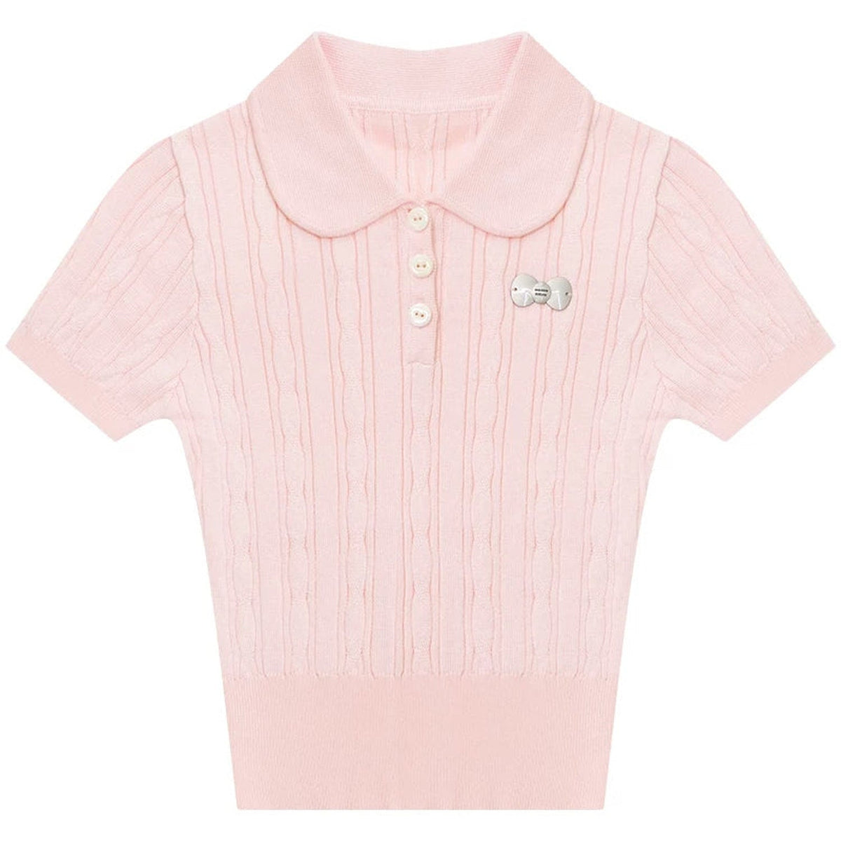 Sweet Twist Pink Knit T-Shirt