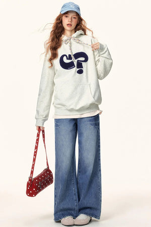 Symbol Print Hooded Sweatshirt