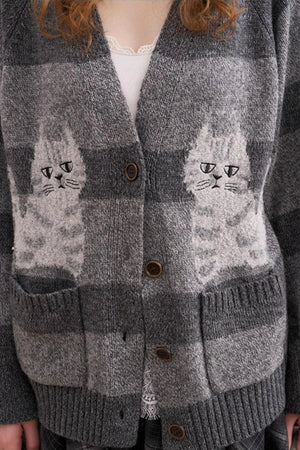 Symmetrical Striped Knitted Cardigan Jacket
