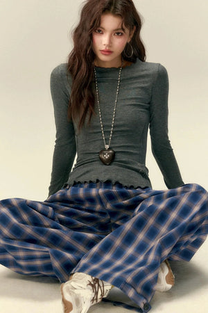 Tailored Plaid Pleated Trousers