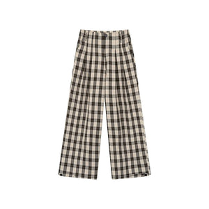 Tailored Plaid Pleated Trousers