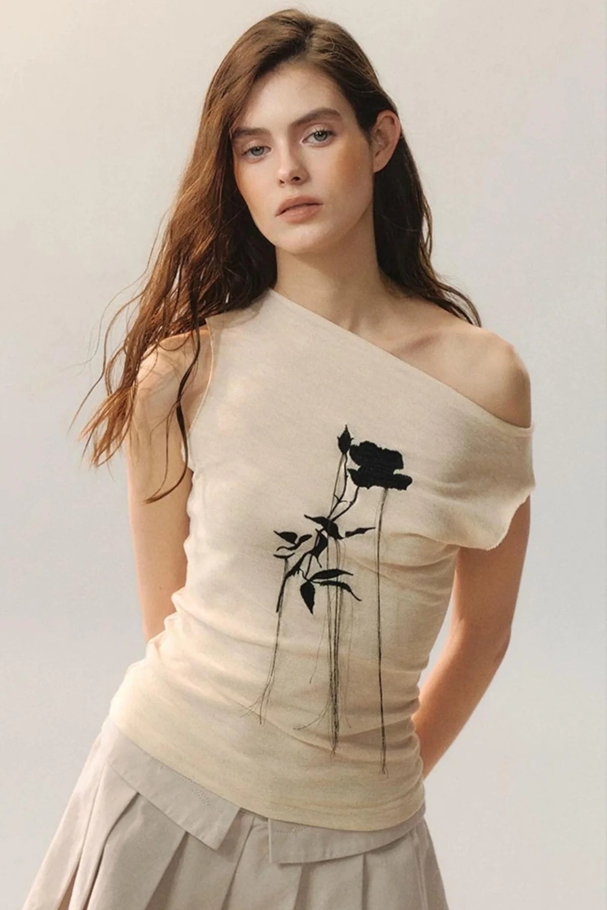 Tassel Embroidery Knit Top