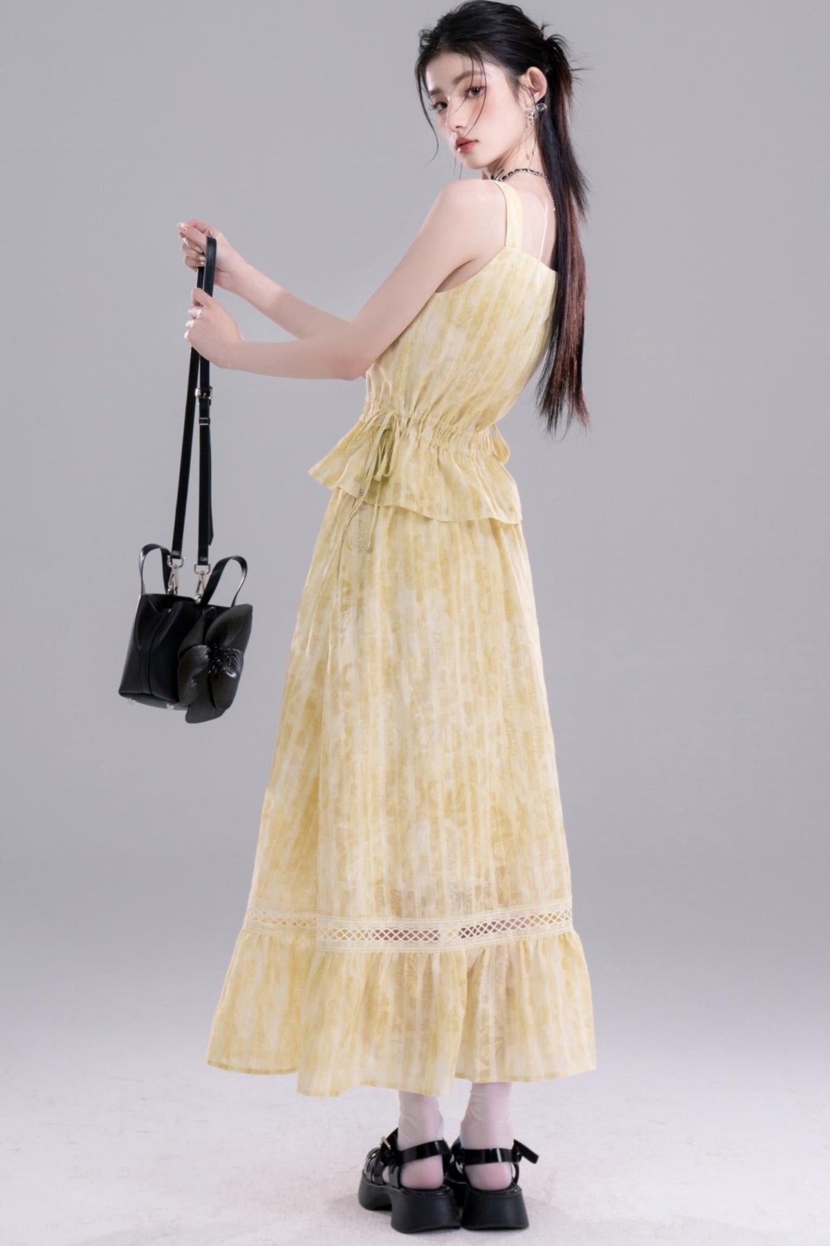 Tasseled Drape Dress Set