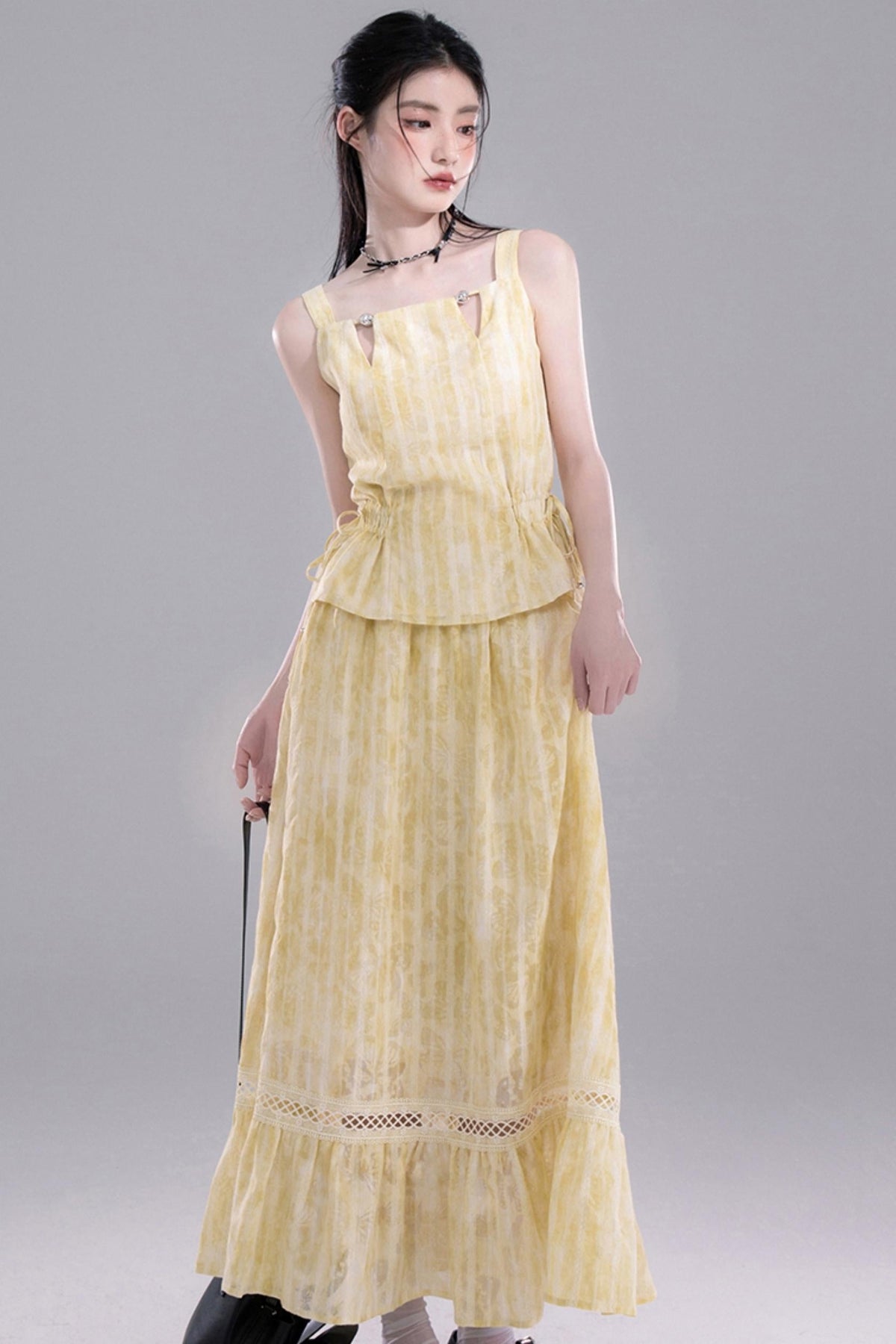 Tasseled Drape Dress Set