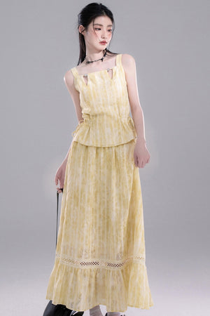 Tasseled Drape Dress Set