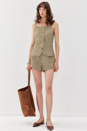 Tawny Linen Vest Set-Up