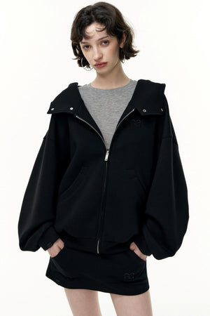 Tea Layer Hooded Cardigan Coat