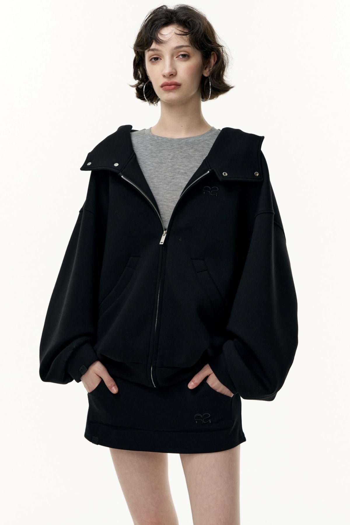 Tea Layer Hooded Cardigan Coat