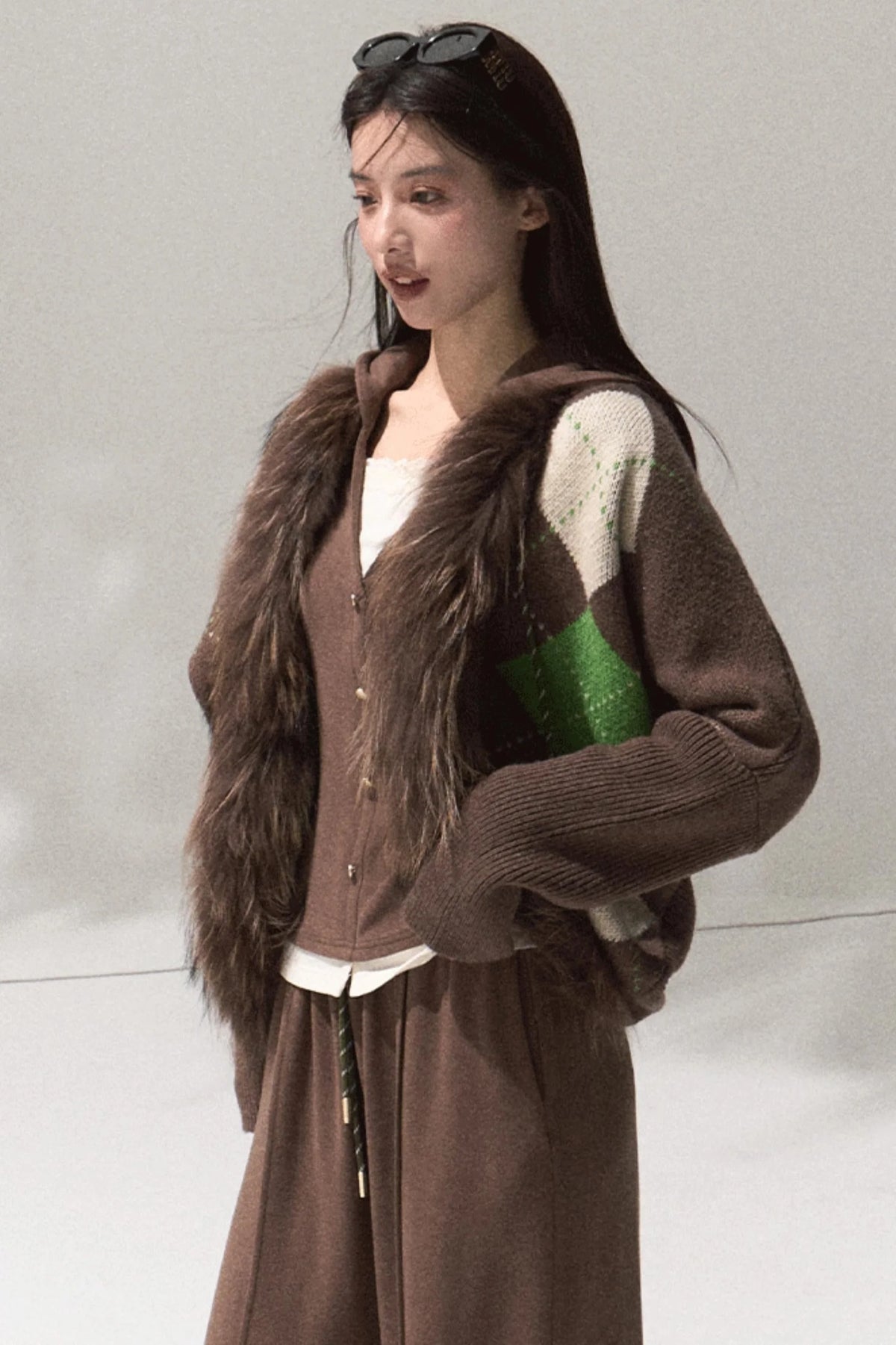 Tears Knit Top & Wide-Leg Pants Set-Up