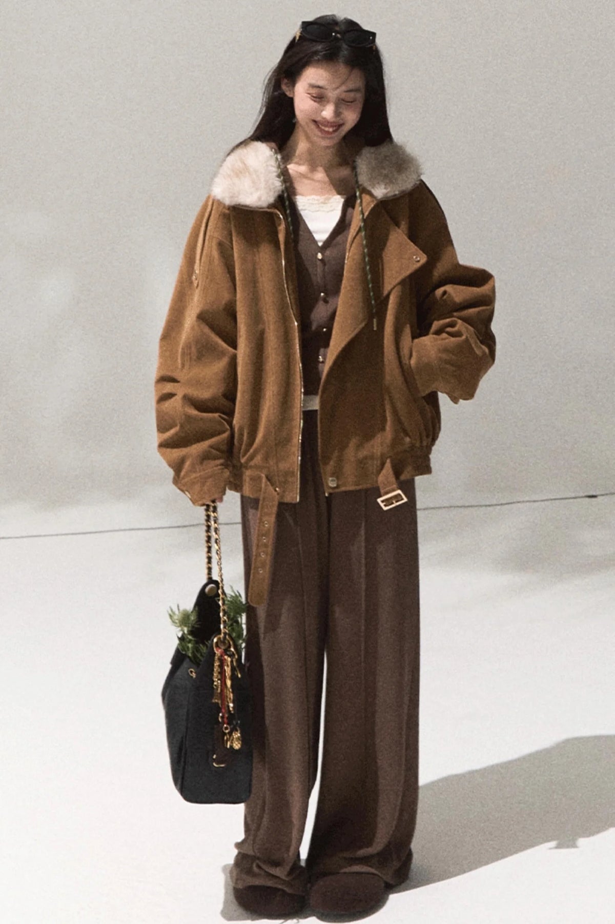 Tears Knit Top & Wide-Leg Pants Set-Up