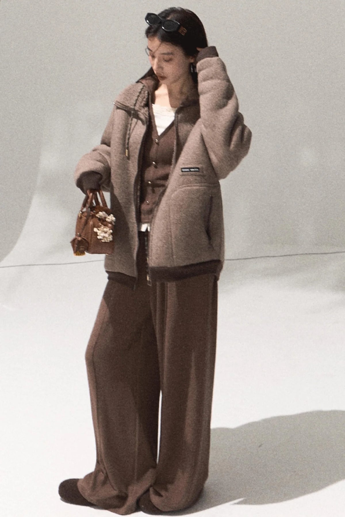Tears Knit Top & Wide-Leg Pants Set-Up
