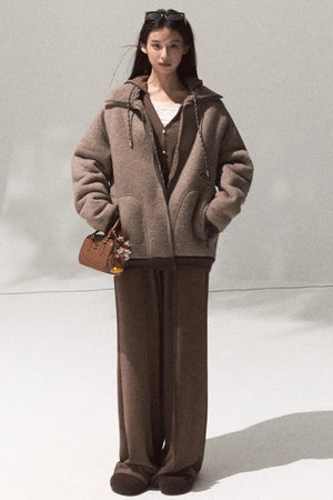 Tears Knit Top & Wide-Leg Pants Set-Up