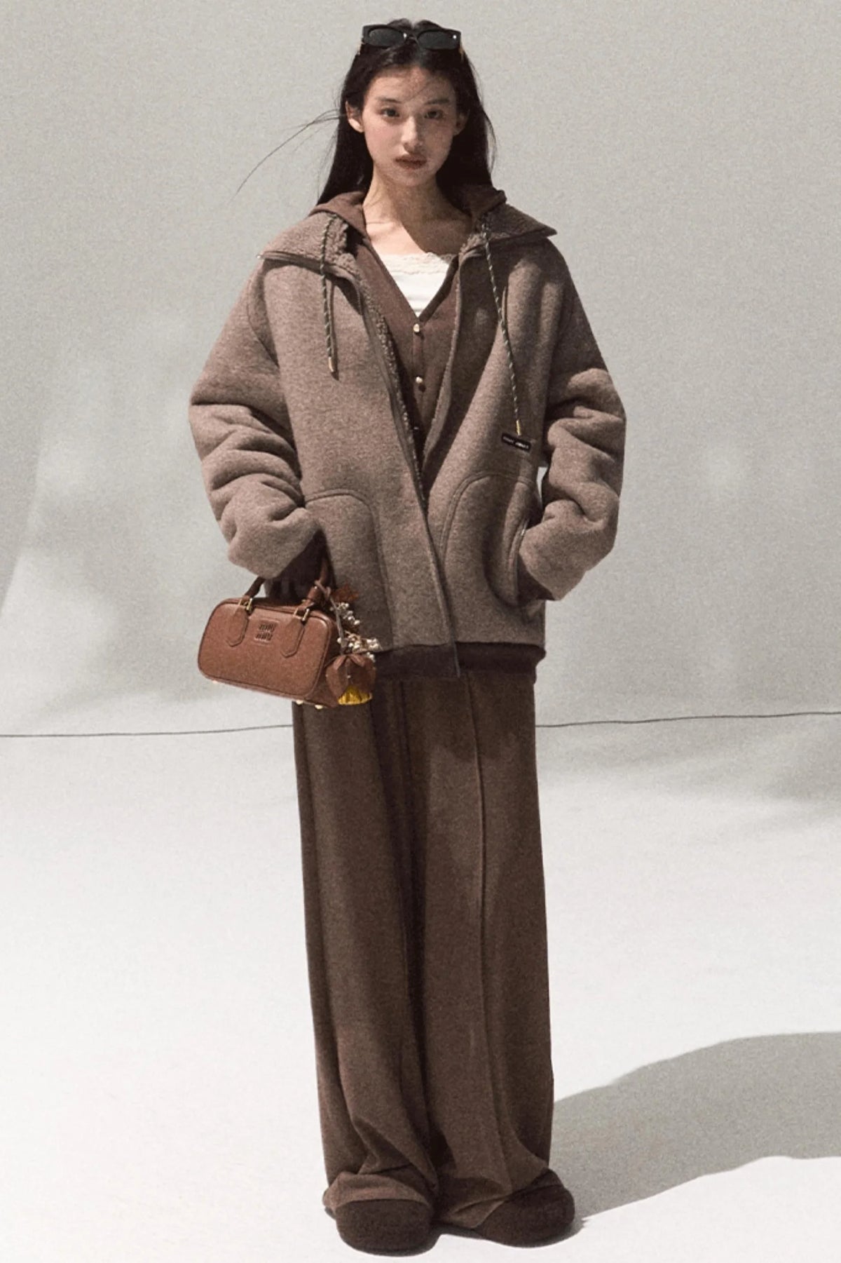 Tears Knit Top & Wide-Leg Pants Set-Up