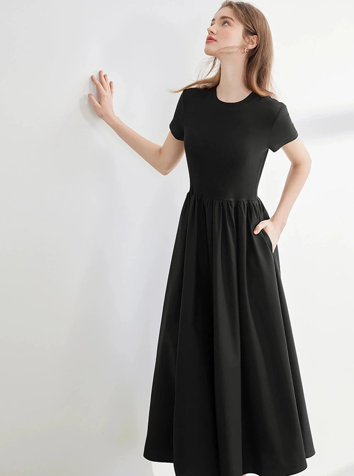 Temperament Commuting Black Dress