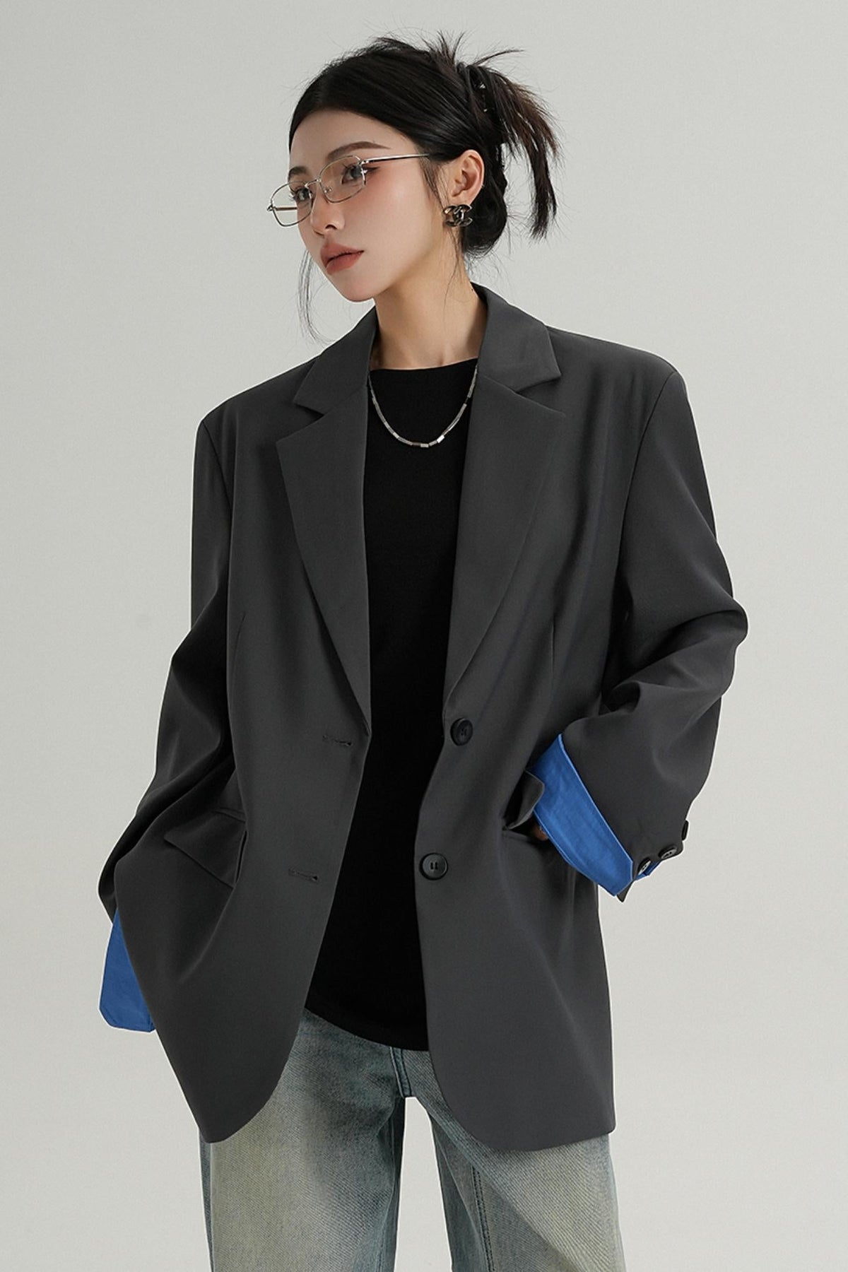 Temperament Design Lace-Up Blazer