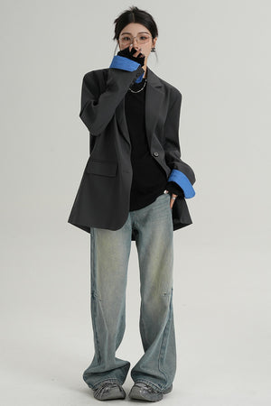 Temperament Design Lace-Up Blazer