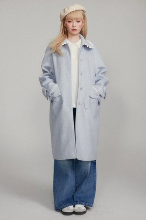 Temperament Gray Dropped Shoulder Coat